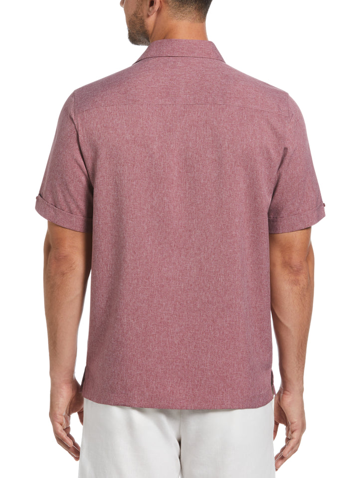 Two-Tone Cross Tuck Chambray Shirt (Hawthorn Rose) 