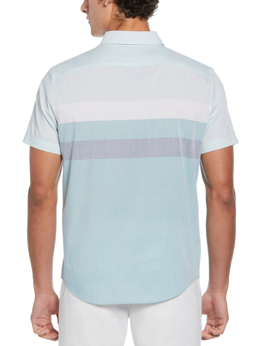 Poplin Chest Stripe Shirt  (Teal) 