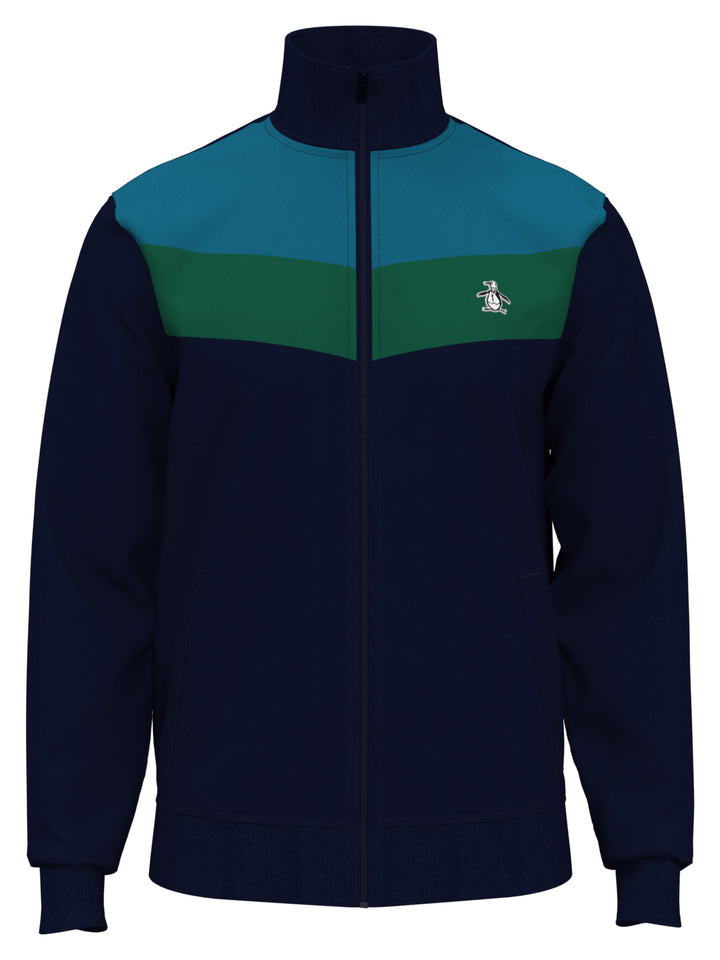 Colorblock Fleece Track Jacket (Dark Sapphire) 