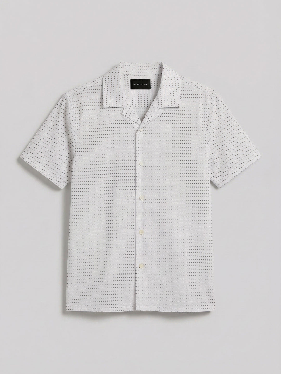 Hexagon Pop Print Camp Collar Shirt (Bright White) 