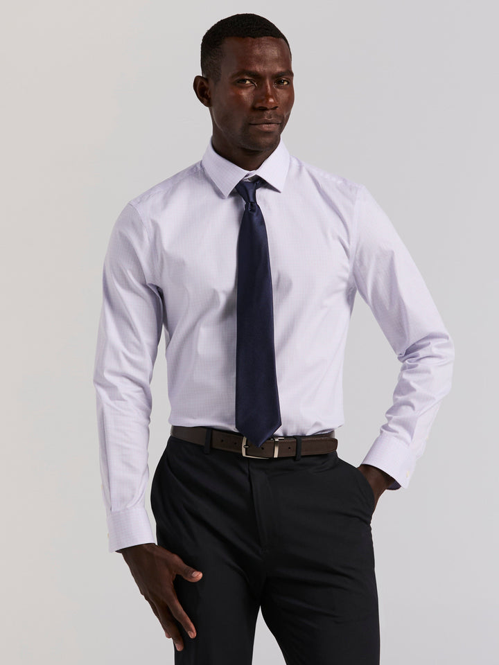 Cotton Mini Plaid Slim Fit Shirt (Orchid Petal) 