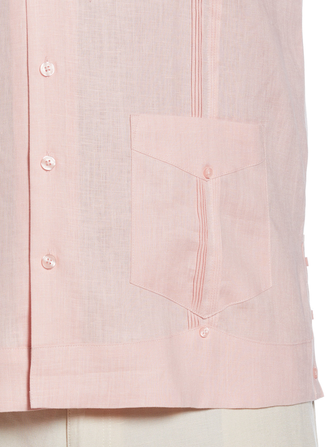 Linen Guayabera Shirt (Silver Pink) 