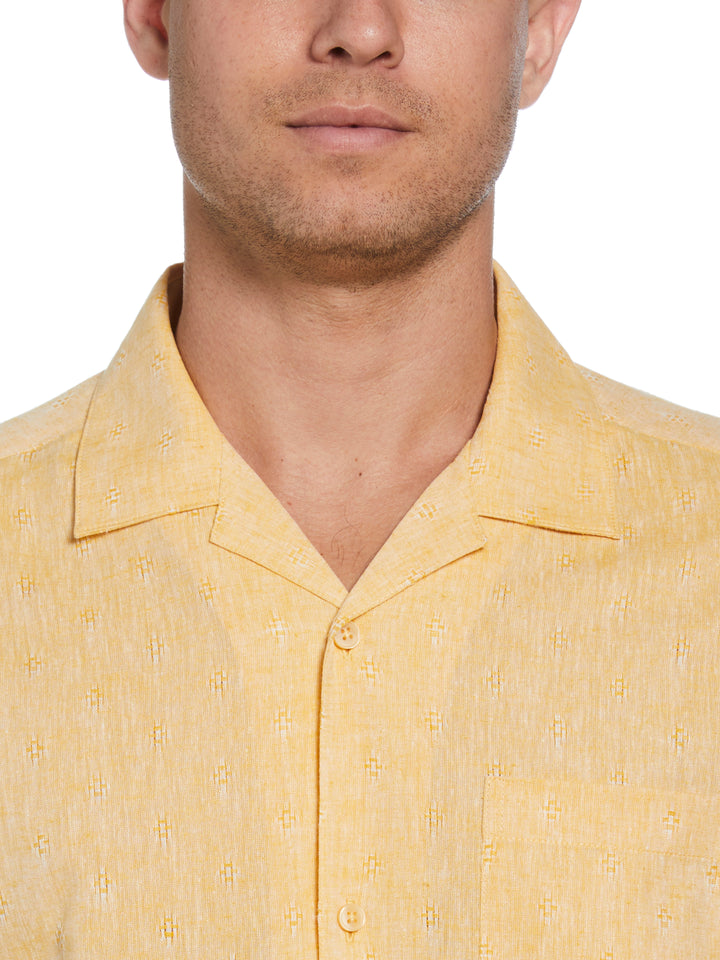 Linen Blend Diamond Dobby Print Shirt (Mango Mojito) 