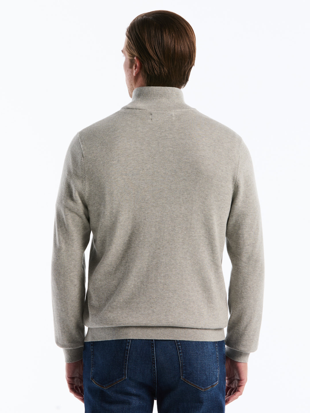 1/4 Zip Cotton Jersey Sweater (Rain Heather) 