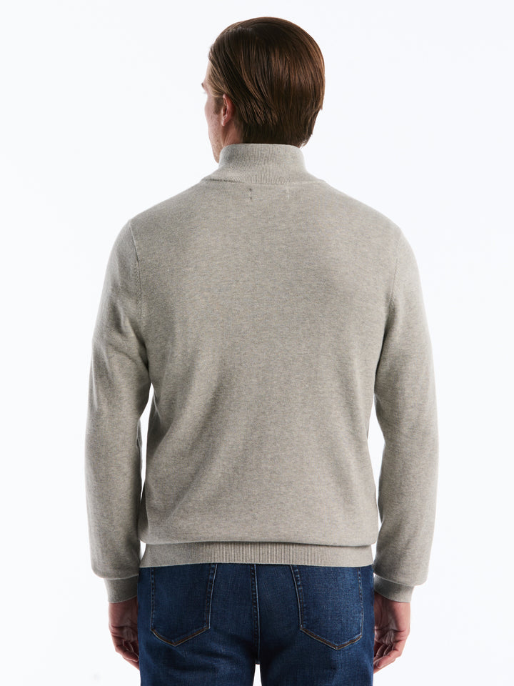 1/4 Zip Cotton Jersey Sweater (Rain Heather) 