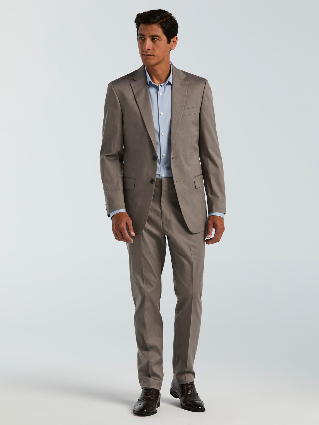 Men's Textured Suit Pant - Slim Fit (Light Brown) 