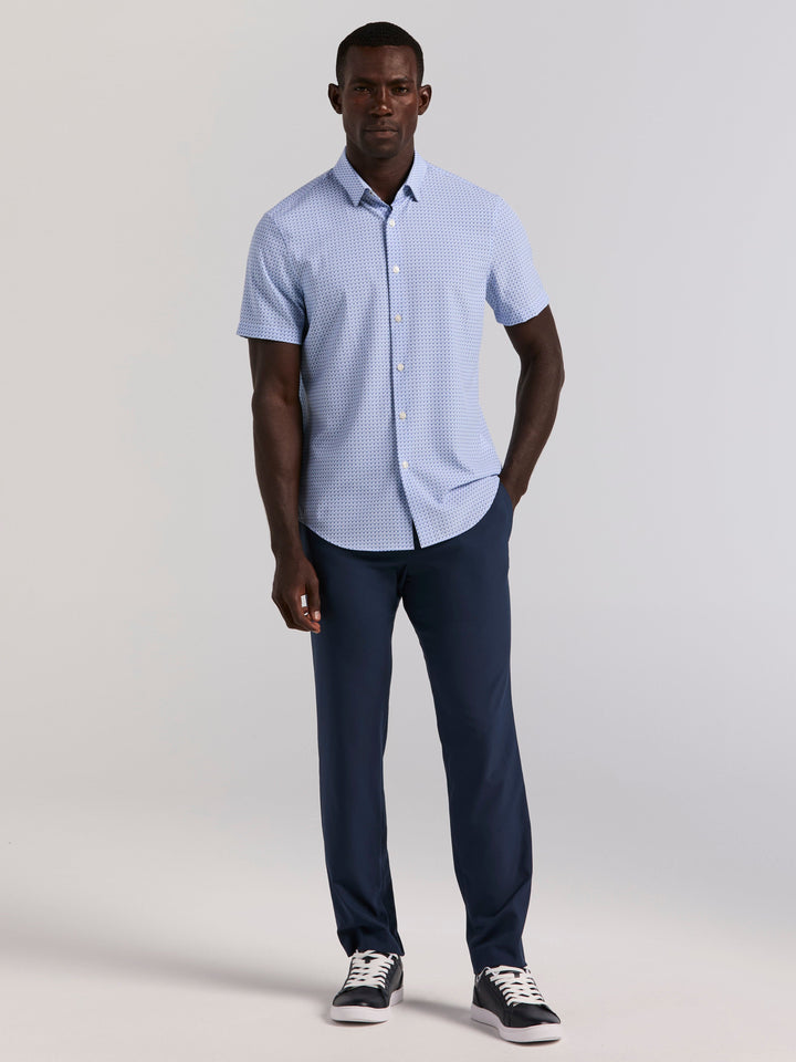 Slim Fit Cube Geometric Print Shirt (Kentucky Blue) 