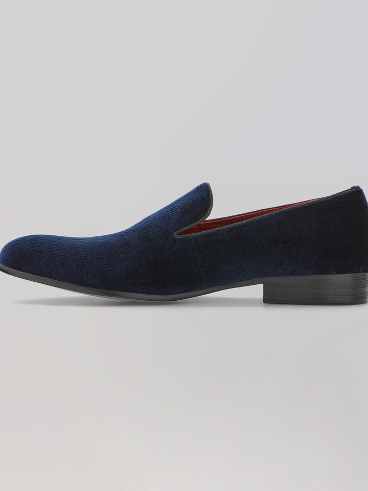 Dark Blue Velvet Loafers (Navy) 