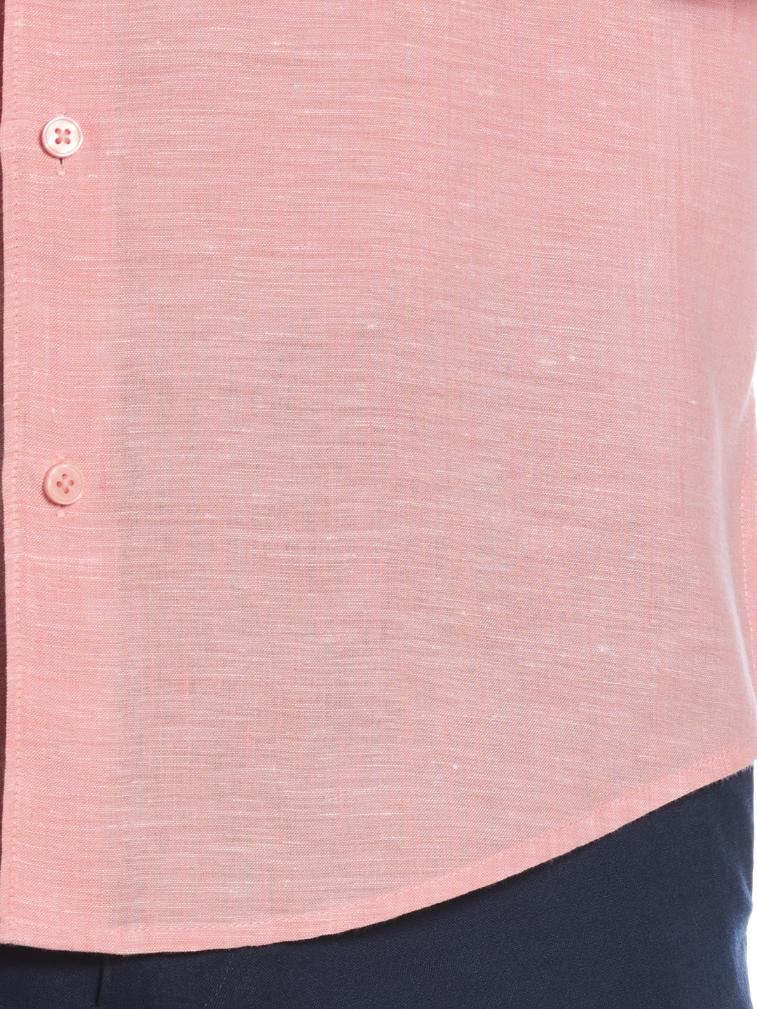 Linen Blend Wrinkle-Resistant Shirt (Terra Cotta) 