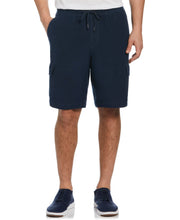 Big and Tall Linen Blend Pull-On Cargo Short (Dress Blues) 