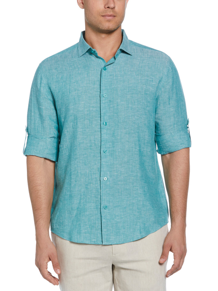 Linen Blend Wrinkle-Resistant Shirt (Bayou) 