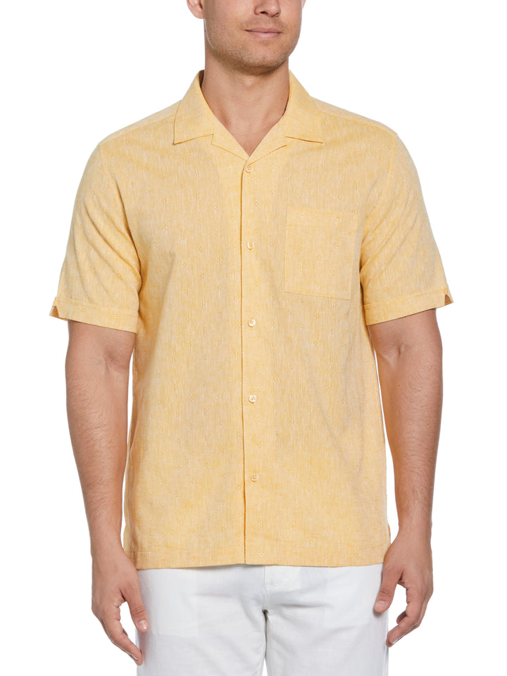 Linen Blend Diamond Dobby Print Shirt (Mango Mojito) 