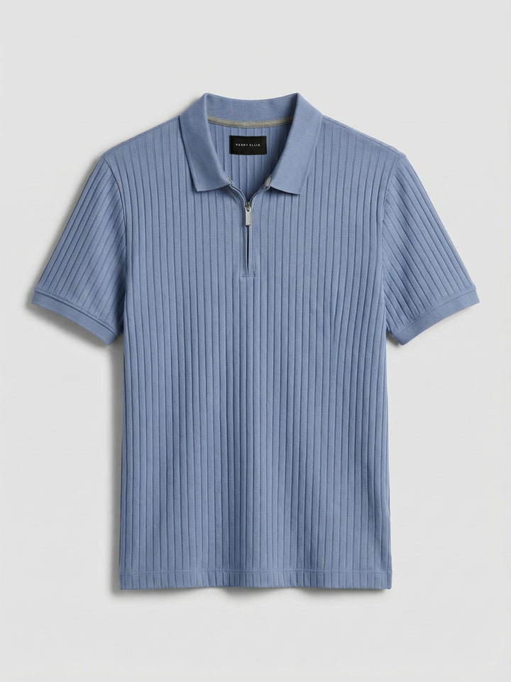 Quarter Zip Ribbed Polo (Infinity) 