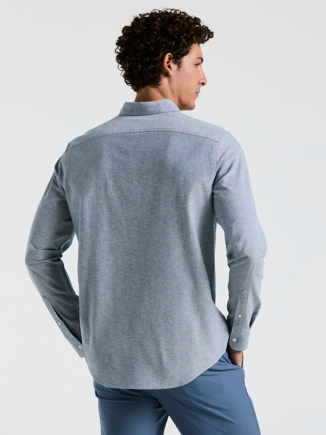 Oxford Long Sleeve Button-Down Shirt (Blue Wing Teal) 