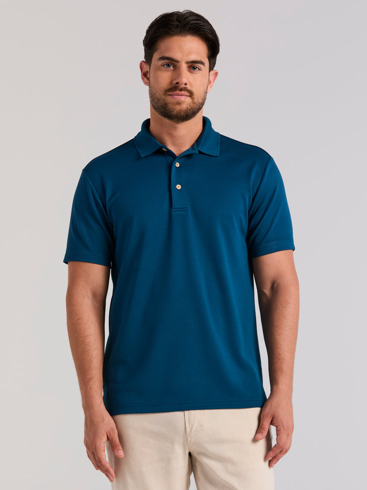 Wicking Ottoman Golf Polo Shirt (Sailor Blue) 
