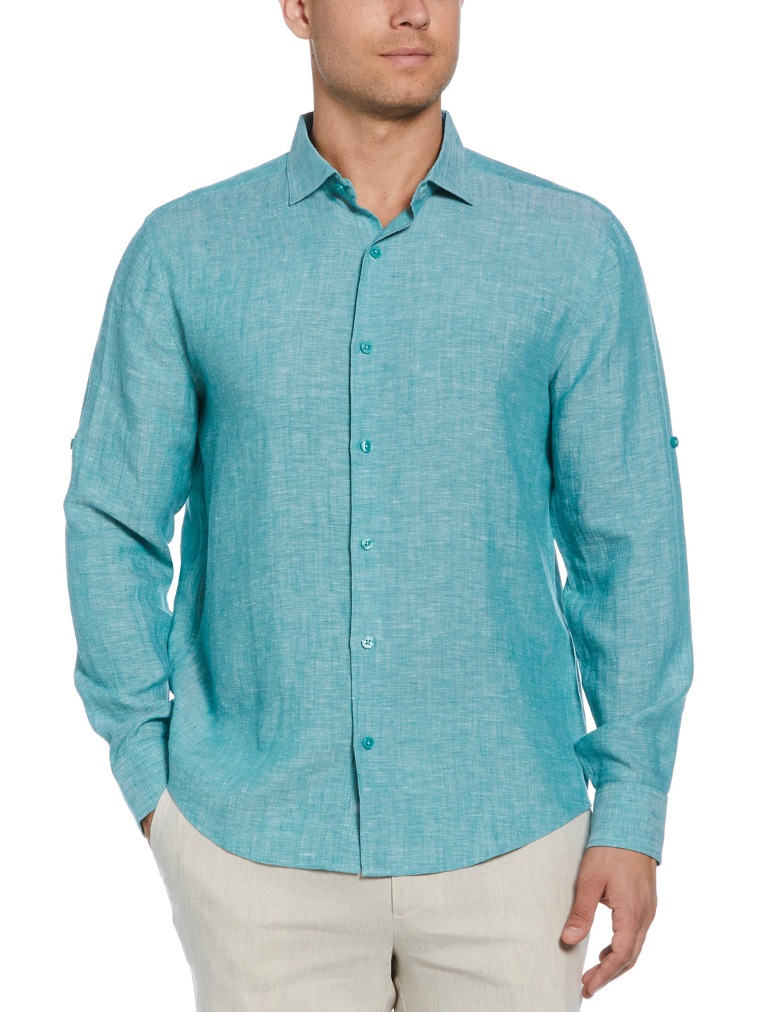 Linen Blend Wrinkle-Resistant Shirt (Bayou) 