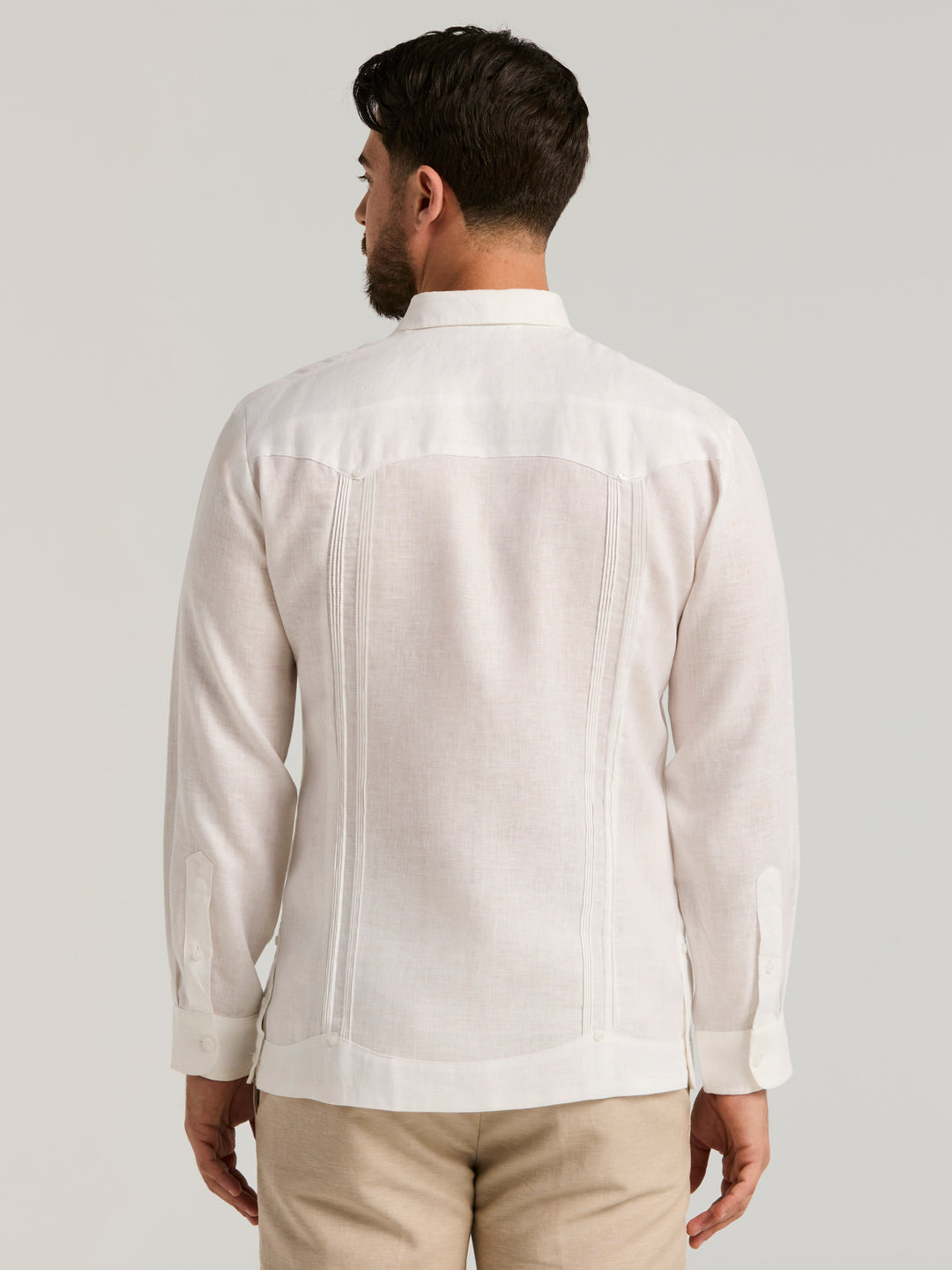 Linen Guayabera Shirt (Bright White) 