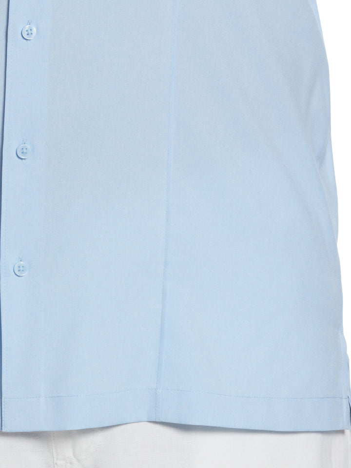 Big & Tall Two-Tone Cross Tuck Chambray Shirt (Cerulean) 
