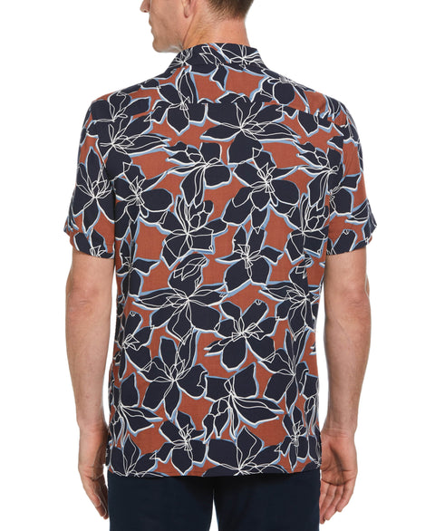 EcoVero™ Soft Floral Print Shirt (Dark Denim) 