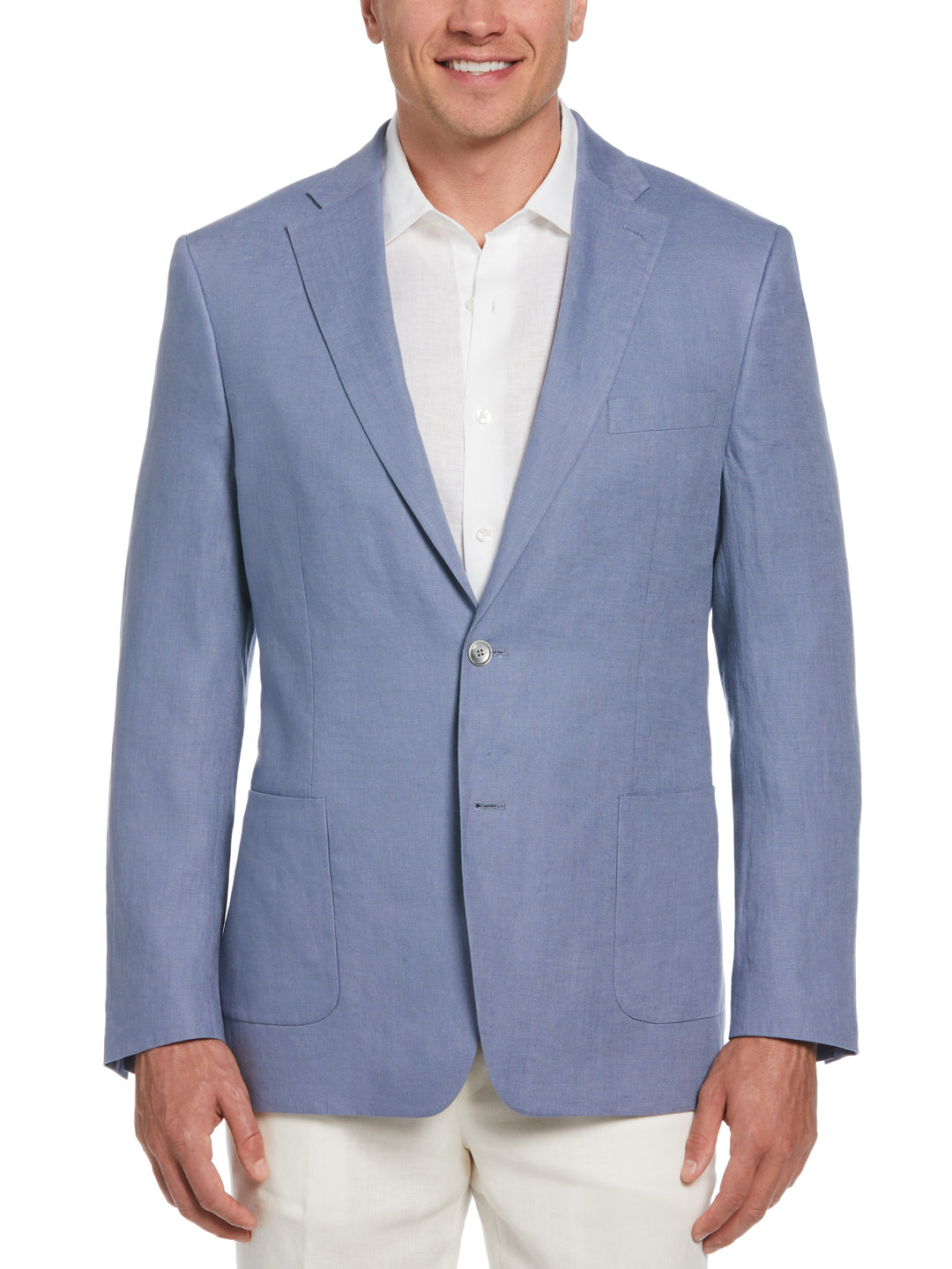 100% Linen Single-Breasted Sport Coat (Dusk Blue) 