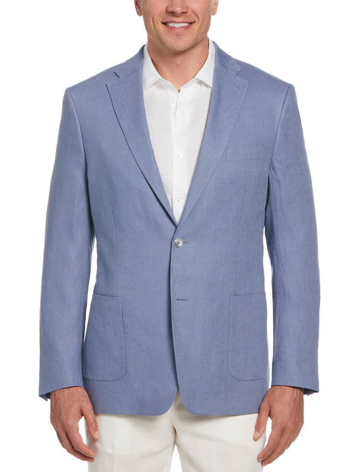 100% Linen Single-Breasted Sport Coat (Dusk Blue) 