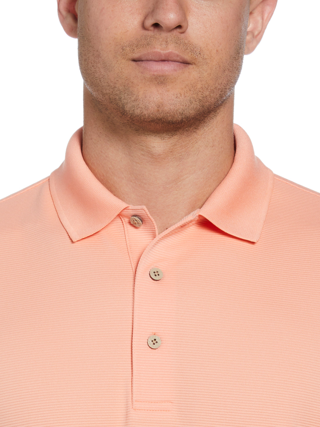 Wicking Ottoman Golf Polo Shirt (Peach Pink) 