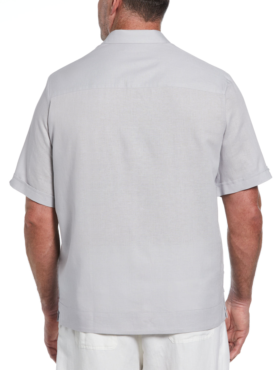 Big & Tall Linen Blend Guayabera Shirt (Micro Chip) 