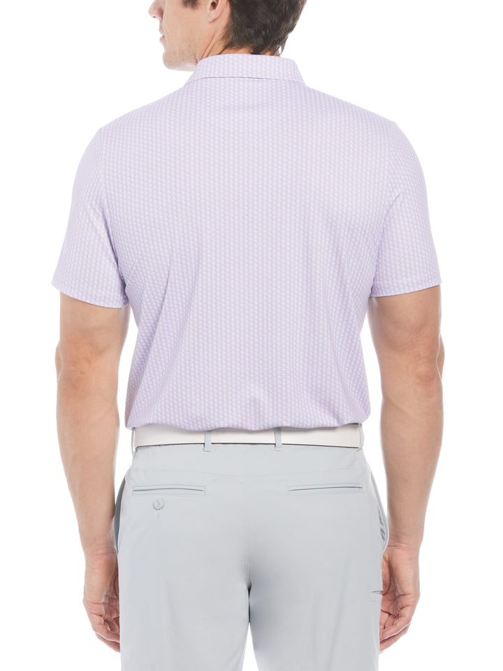 Allover Pete Print Short Sleeve Golf Polo Shirt (Lavender) 