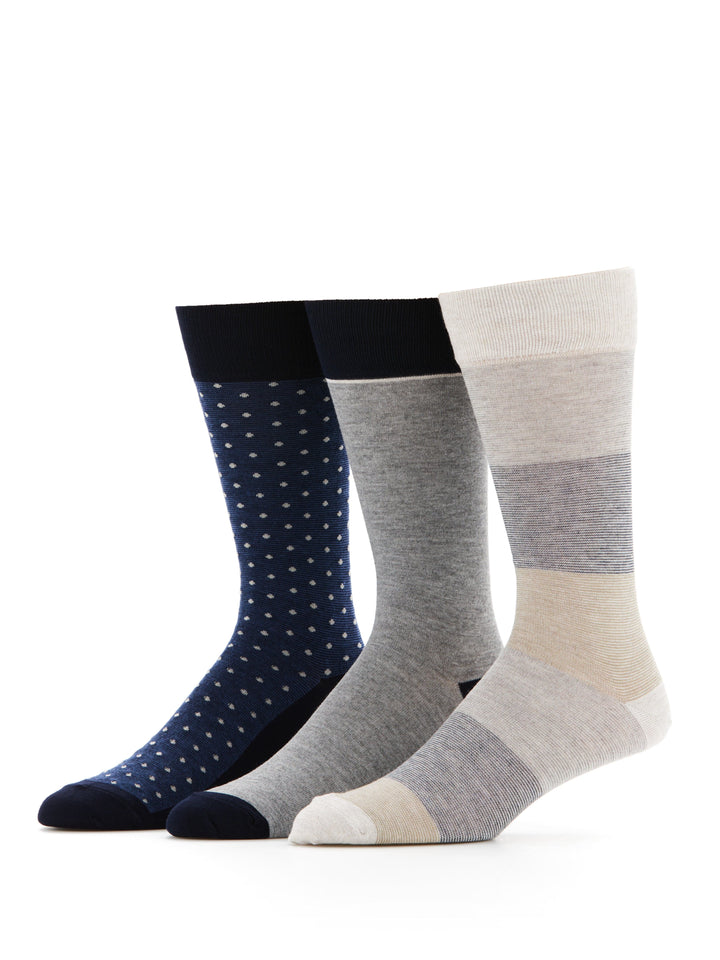 Superior Soft Luxury Stripe Color Block Socks (Med Assrt) 