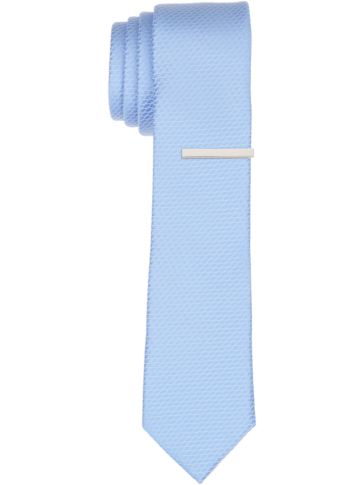 Solid Plain weave Micro Slim Tie (Periwinkle) 
