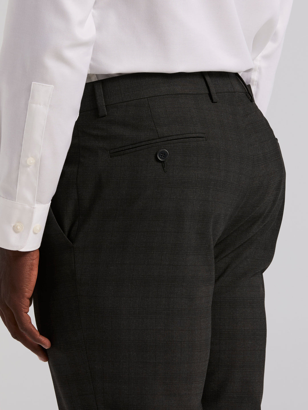 Skinny Fit Charcoal Plaid Suit Pant (Charcoal) 
