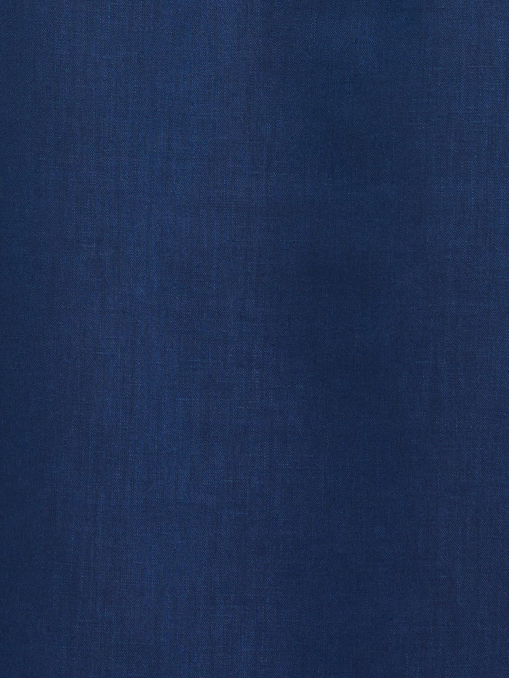 Linen Blend Wrinkle-Resistant Shirt (Estate Blue) 