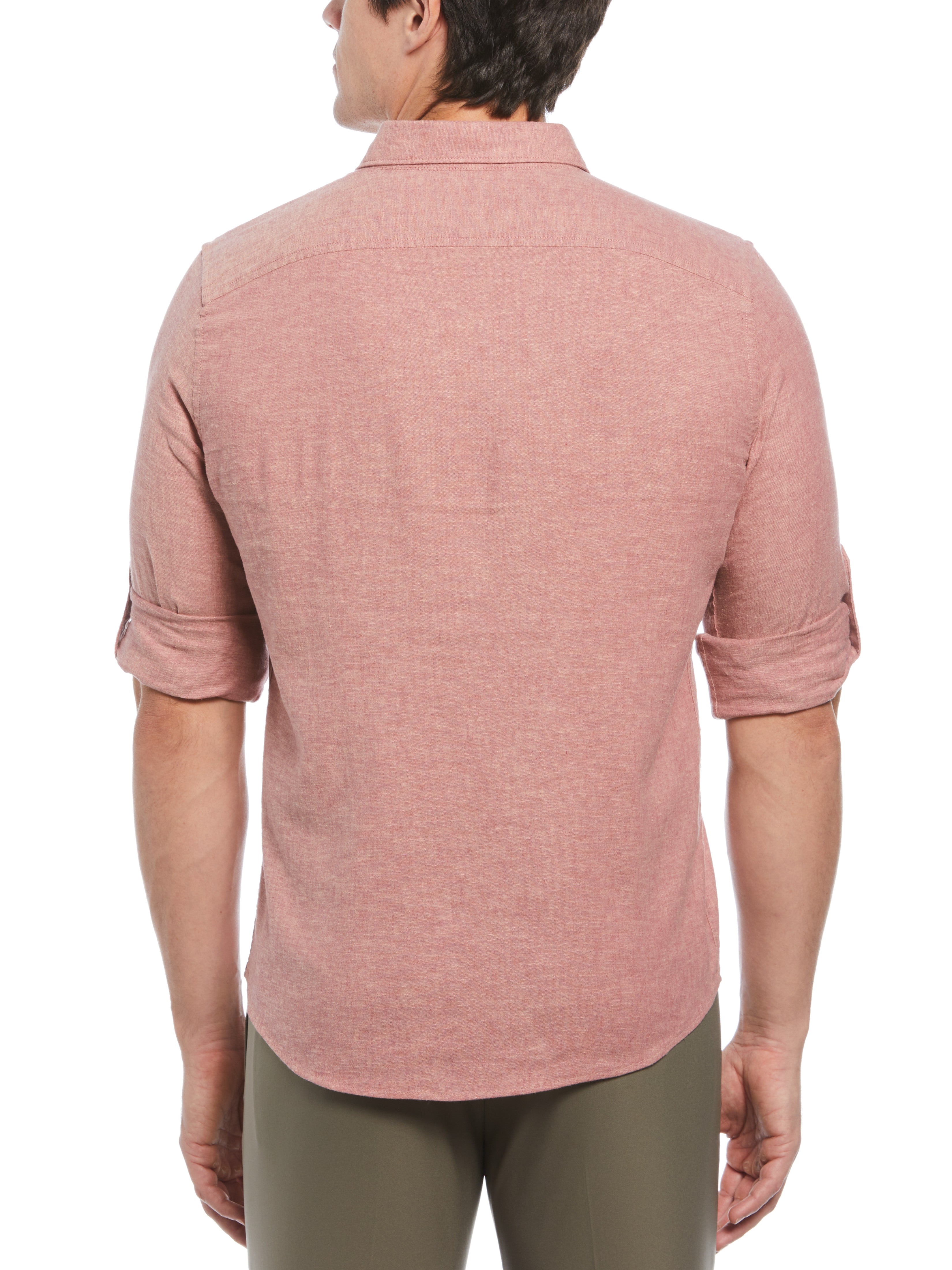 Untucked Linen Blend Stripe Shirt – Perry Ellis