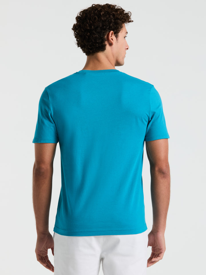 3D Dot Penguin Jersey Graphic Tee (Mosaic Blue) 