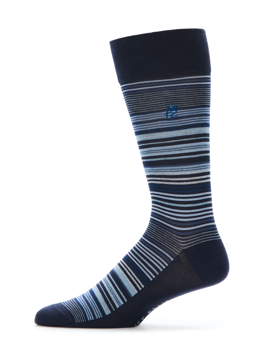 Men's Bamboo Viscose Variegated Stripe Socks (True Navy) 