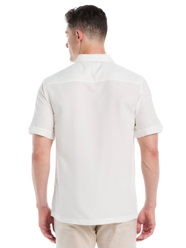 Embroidered Panel Shirt (Egret) 