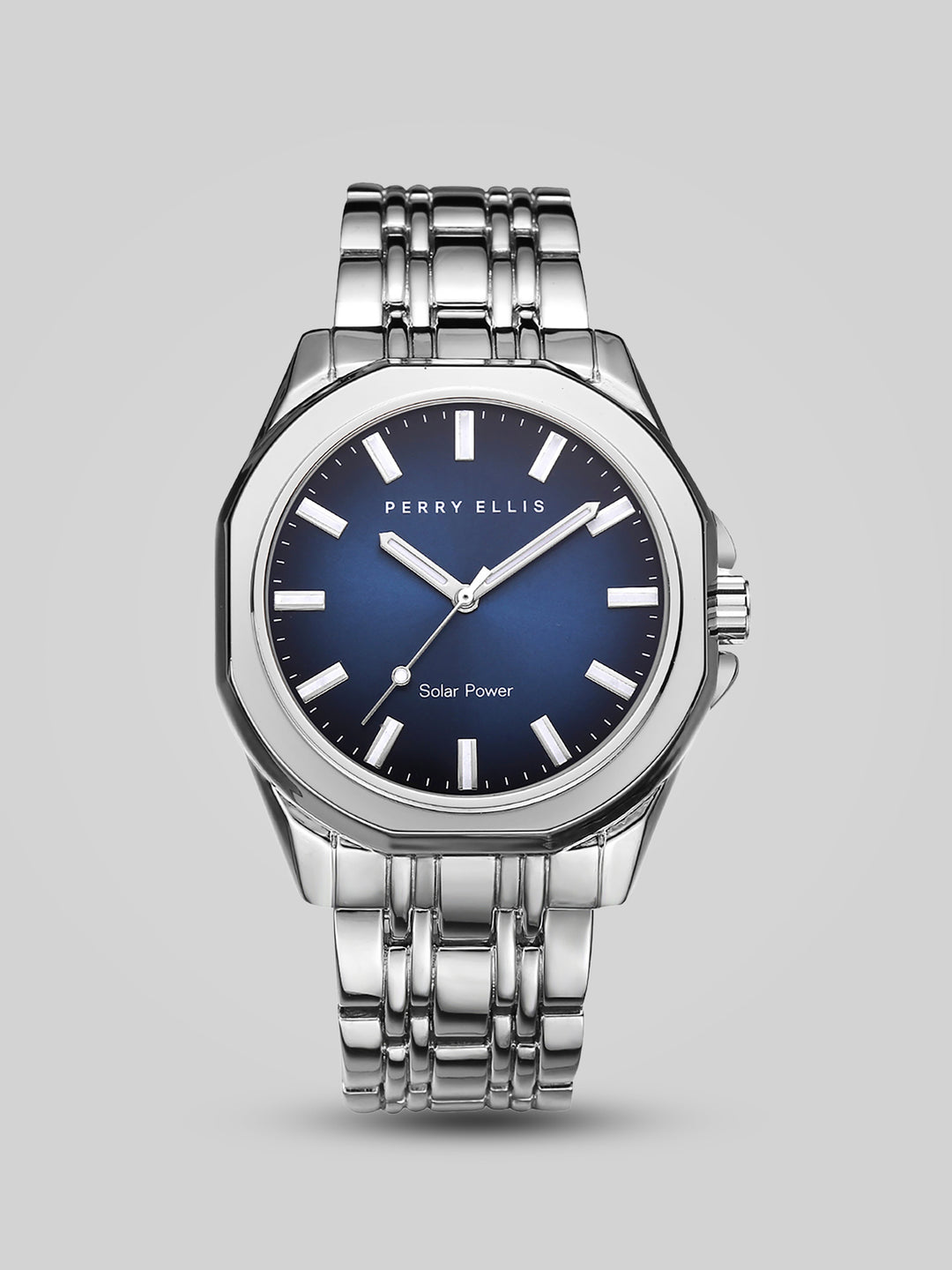 Solar Powered Stainless Steel Mesh Watch (Silver) 
