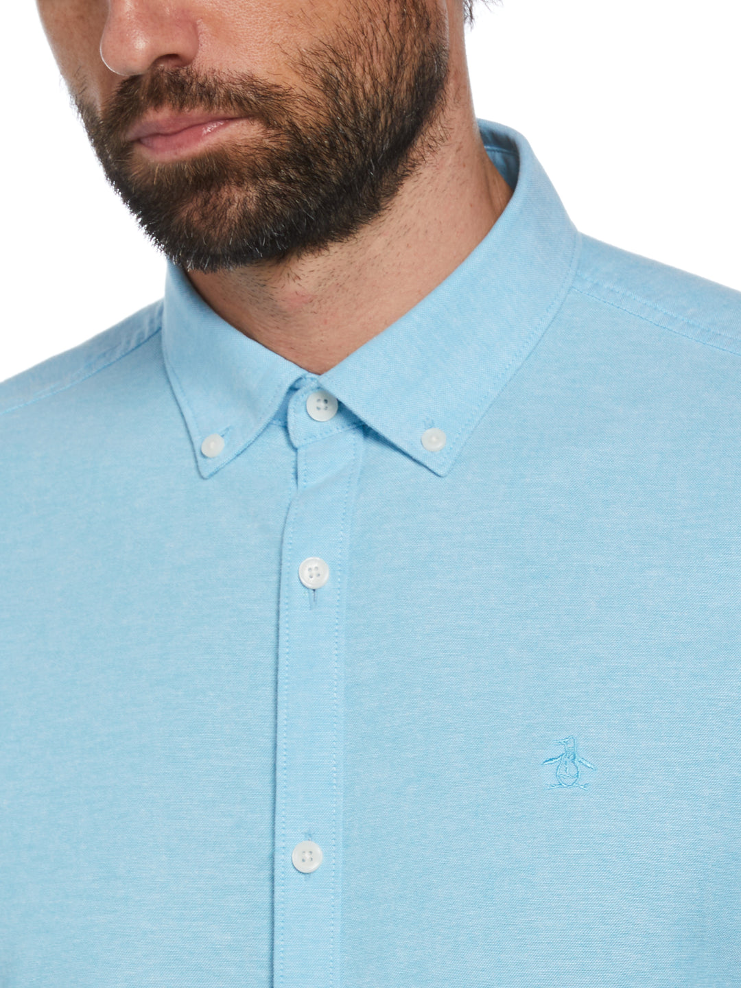 Oxford Long Sleeve Button-Down Shirt (Aquarius) 