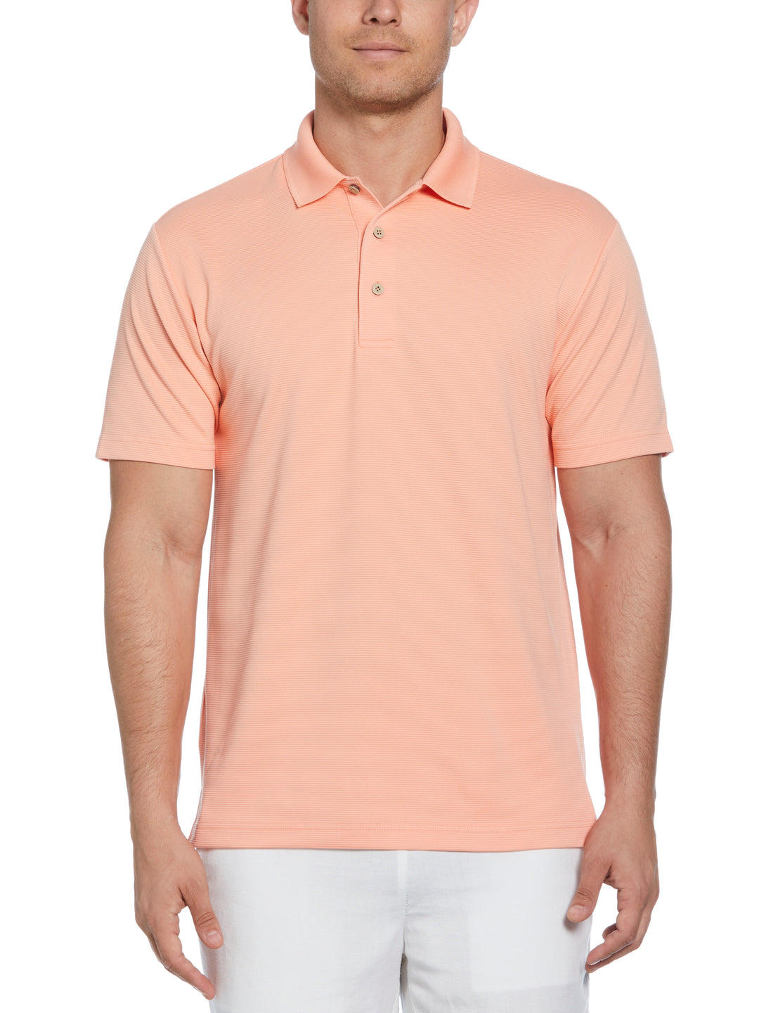 Wicking Ottoman Golf Polo Shirt (Peach Pink) 