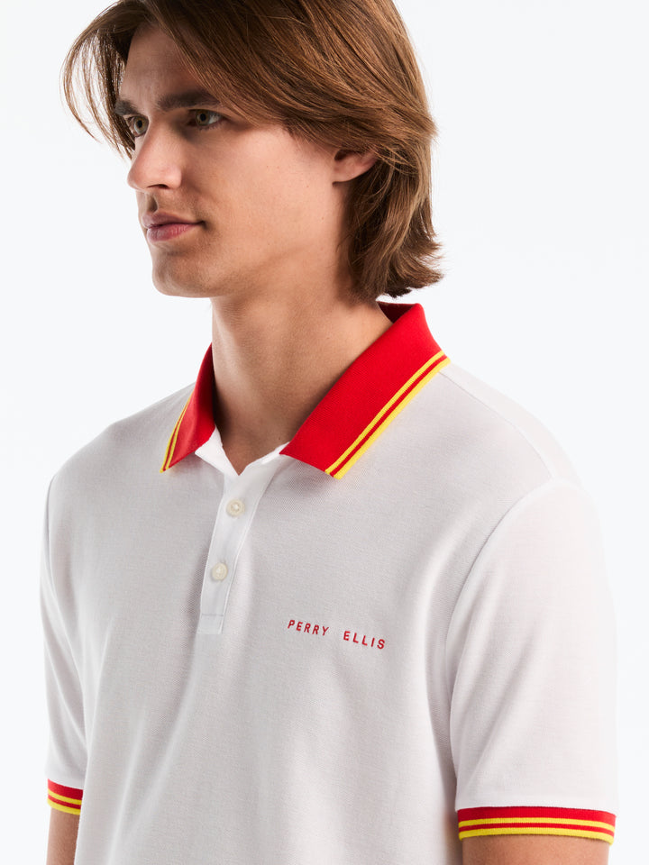 Pique Cotton Polo Shirt Spain Edition (Bright White) 