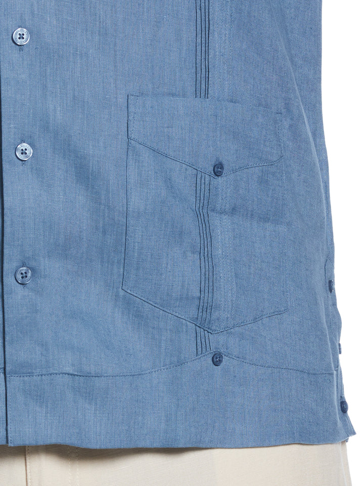 Linen Guayabera Shirt (Captains Blue) 