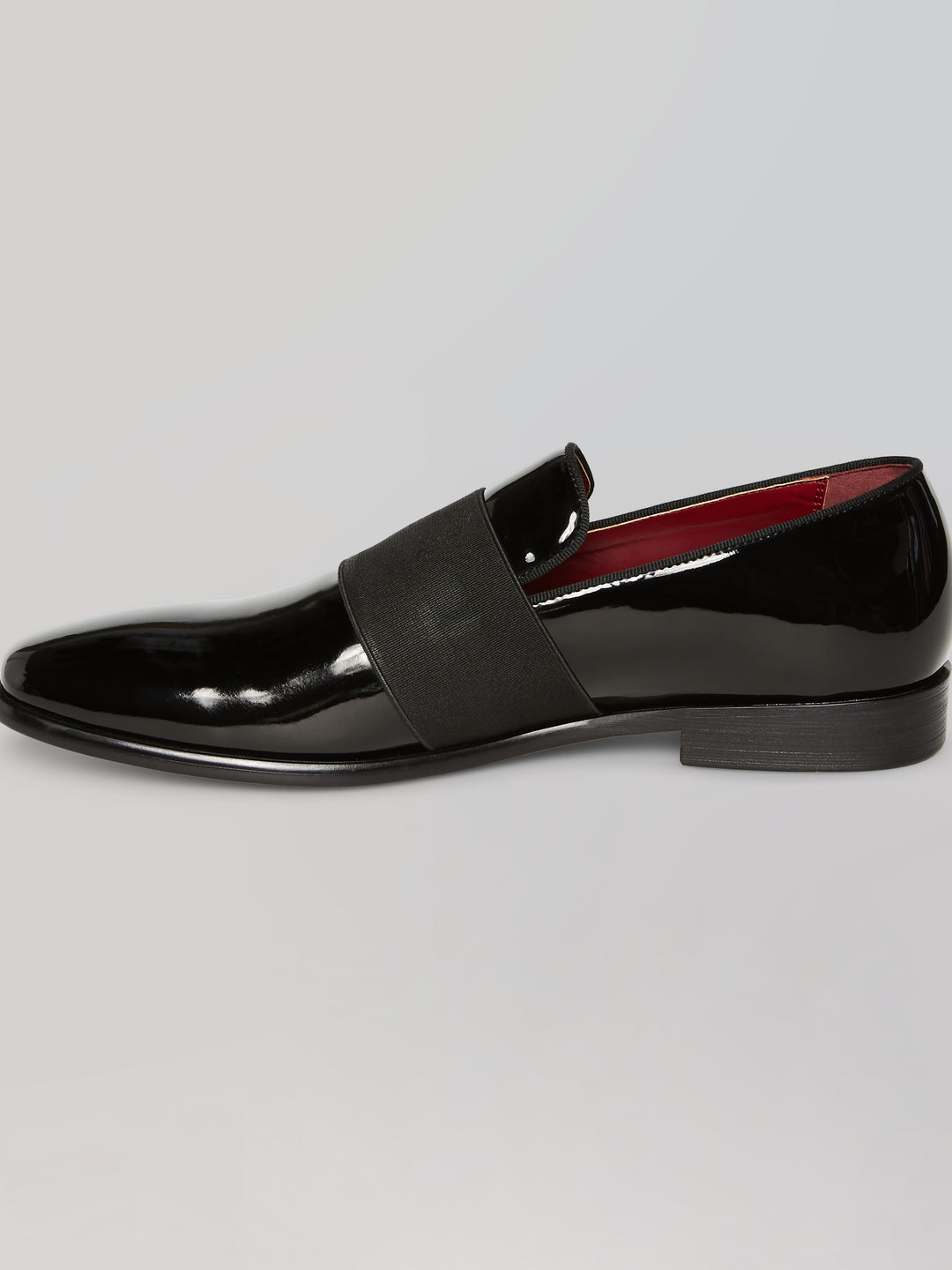 Patent Leather Slip-On Dress Shoe with Band (Black) 