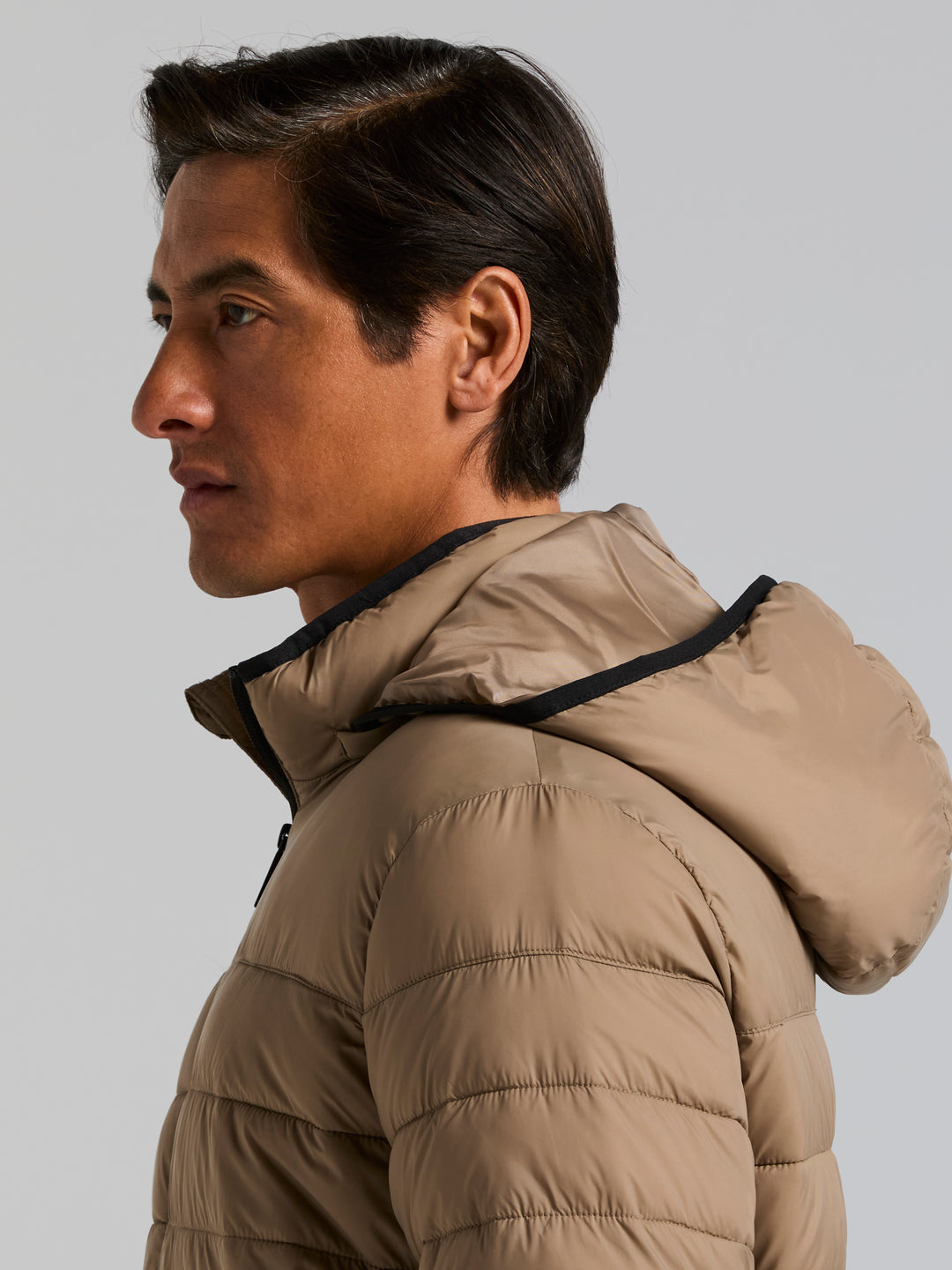 Lightweight Hooded Puffer Jacket (Desert Taupe) 