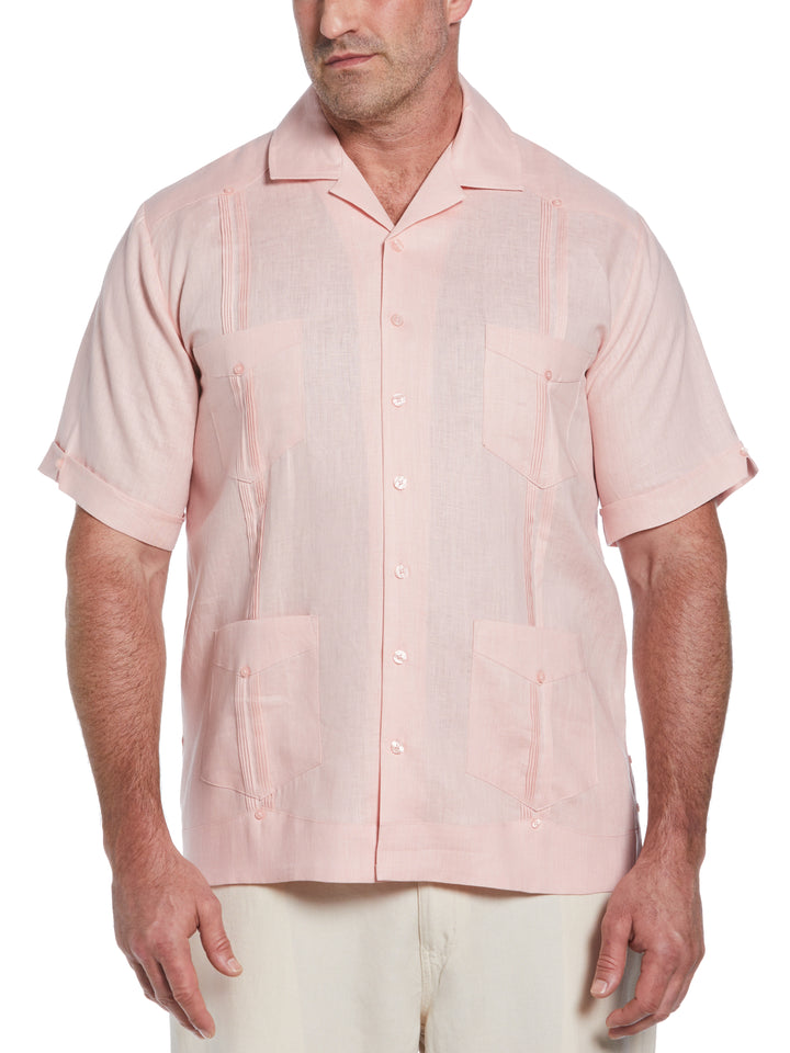 Linen Guayabera Shirt (Silver Pink) 
