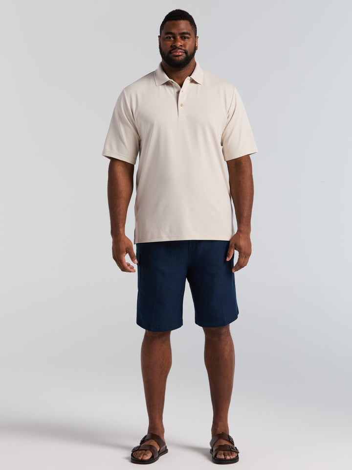 Big & Tall Ottoman Polo Shirt (Moonbeam) 