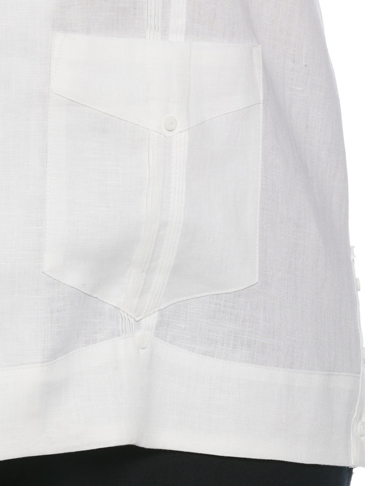 Linen Guayabera Shirt (Bright White) 