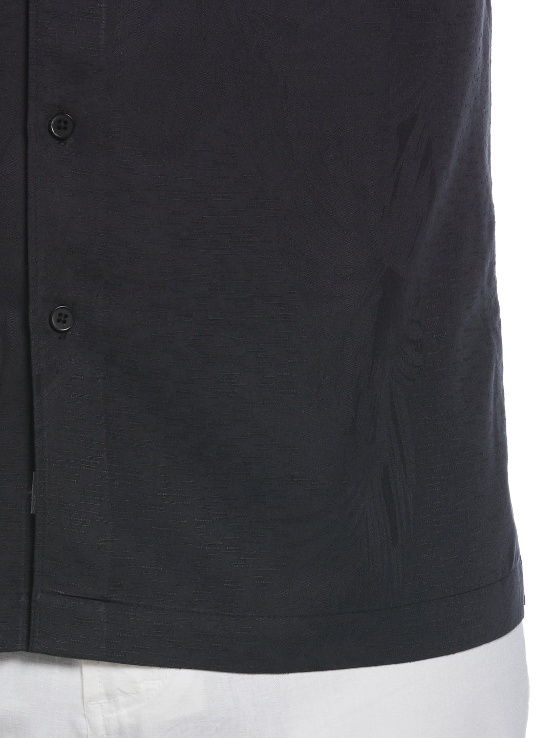 Two-Tone One Pocket Floral Print Shirt (Jet Black) 