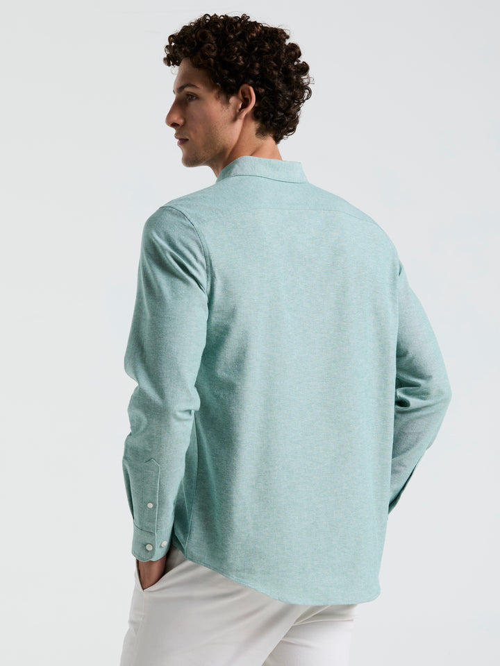 Oxford Long Sleeve Button-Down Shirt (Antique Green) 