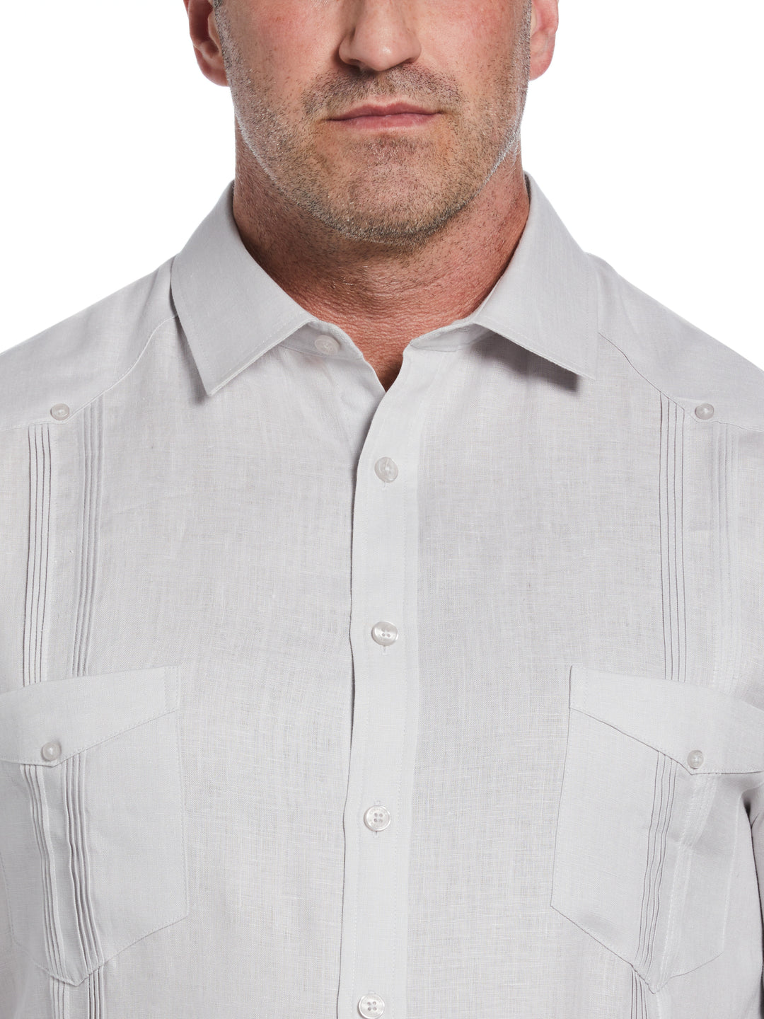 Big & Tall Linen Guayabera Shirt (Micro Chip) 