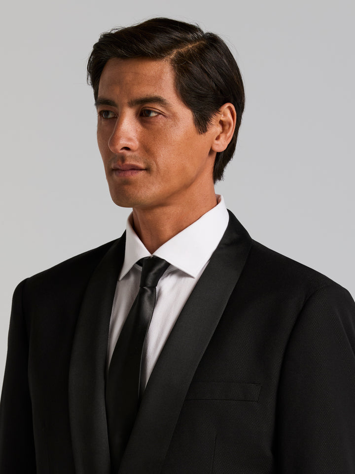 Slim Fit Tuxedo Jacket (Black) 